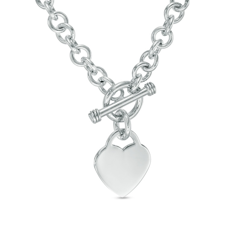 Heart Charm Toggle Necklace in Sterling Silver | Zales