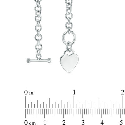 Heart Charm Toggle Necklace in Sterling 