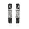 Thumbnail Image 1 of 1/4 CT. T.W. Enhanced Black and White Diamond Block Pattern Hoop Earrings in Sterling Silver