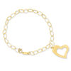 Thumbnail Image 1 of Heart Dangle Charm Bracelet in 14K Gold - 7.25"