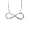 Thumbnail Image 0 of 1/10 CT. T.W. Diamond Sideways Infinity Necklace in Sterling Silver