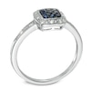Thumbnail Image 2 of Blue Sapphire and 1/10 CT. T.W. Diamond Square Composite Ring in 10K White Gold