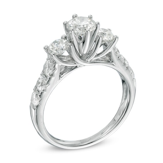 2 CT. T.w. Diamond Past Present FutureÂ® Engagement Ring in 14K White Gold