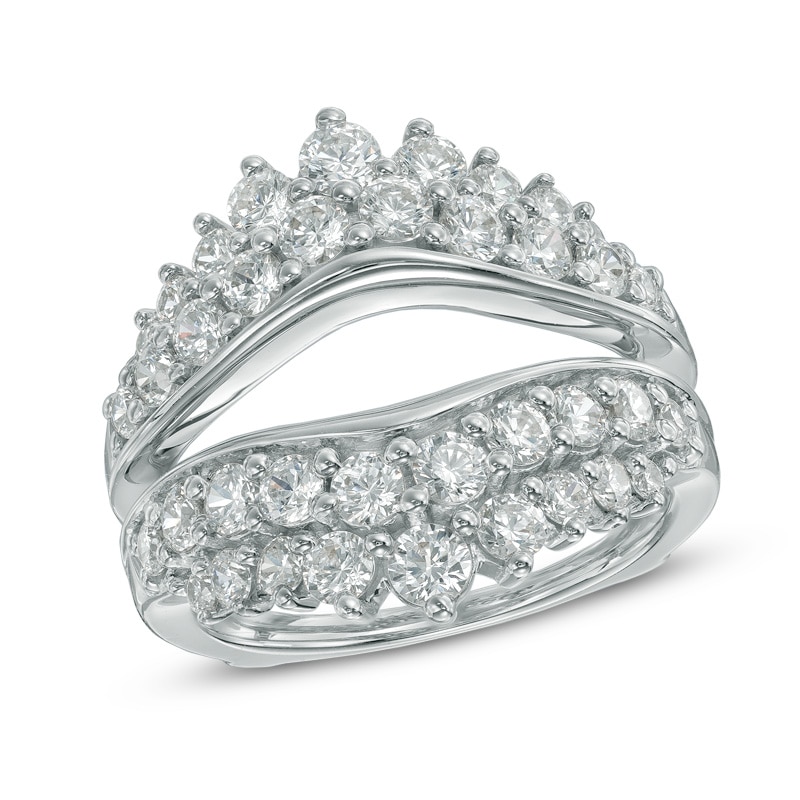 Main Image 1 of 2 CT. T.W. Diamond Double Row Tiara Solitaire Enhancer in 14K White Gold