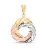 Thumbnail Image 1 of Intertwined Polished Circle Necklace Charm in 14K Tri-Tone Gold