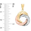 Thumbnail Image 2 of Intertwined Polished Circle Necklace Charm in 14K Tri-Tone Gold