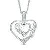 Thumbnail Image 1 of Diamond Accent "Mom" and "Daughter" Two Piece Pendant Set in 10K White Gold