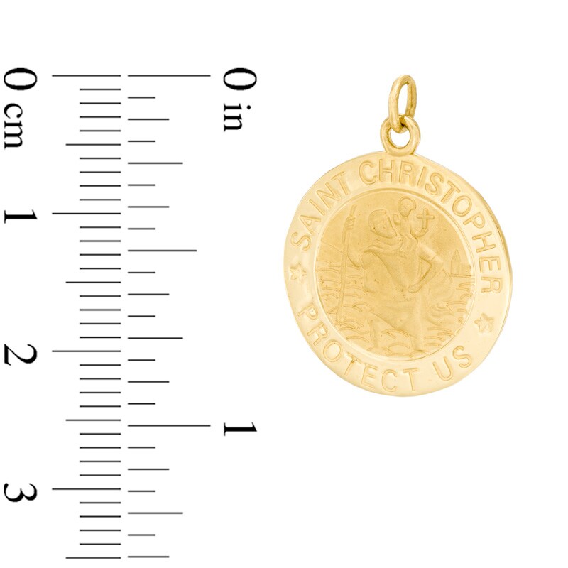 Main Image 2 of Saint Christopher Medal Necklace Charm in 14K Gold