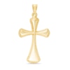 Thumbnail Image 1 of Textured Edge Cross Necklace Charm in 14K Gold