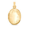 Thumbnail Image 1 of Oval Diamond-Cut Butterfly Flower Locket Necklace Charm in 14K Gold