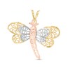 Thumbnail Image 1 of Diamond-Cut Filigree Dragonfly Necklace Charm in 14K Gold