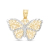 Thumbnail Image 0 of Diamond-Cut Filigree Butterfly Dangle Necklace Charm in 14K Gold