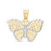 Thumbnail Image 1 of Diamond-Cut Filigree Butterfly Dangle Necklace Charm in 14K Gold