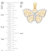 Thumbnail Image 1 of Diamond-Cut Filigree Butterfly Dangle Necklace Charm in 14K Gold