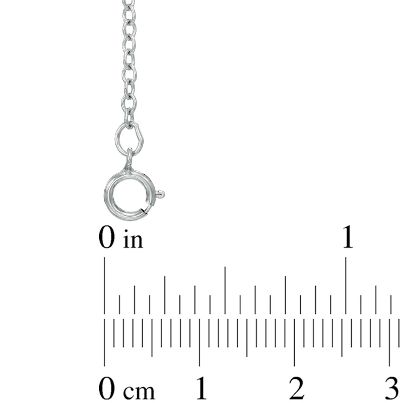 Main Image 2 of Lab-Created Blue and White Sapphire "X" Necklace in Sterling Silver - 16"