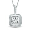 Thumbnail Image 2 of Vera Wang Love Collection 3/8 CT. T.W. Princess-Cut Quad Diamond and Blue Sapphire Pendant in 14K White Gold