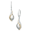 Thumbnail Image 0 of 9.0 x 7.0mm Cultured Freshwater Pearl Calla Lily Drop Earrings in Sterling Silver and 14K Gold Plate