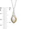 Thumbnail Image 2 of 7.0-8.0mm Freshwater Cultured Pearl Calla Lily Pendant in Sterling Silver and 14K Gold Plate
