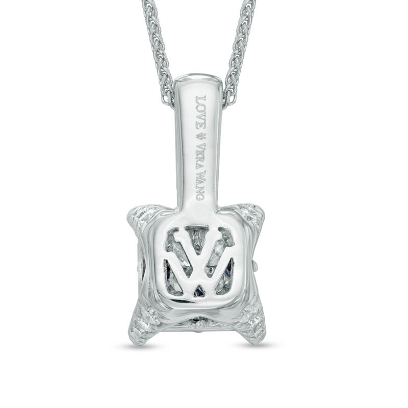 Main Image 2 of Vera Wang Love Collection 3/4 CT. T.W. Princess-Cut Quad Diamond Pendant in 14K White Gold