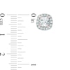 Thumbnail Image 2 of 5.0mm Cushion-Cut Lab-Created White Sapphire Frame Stud Earrings in Sterling Silver with 14K Rose Gold Plate
