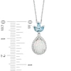 Thumbnail Image 1 of Pear-Shaped Lab-Created Opal, Blue Topaz and White Sapphire Pendant in Sterling Silver