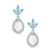 Thumbnail Image 1 of Pear-Shaped Lab-Created Opal, Blue Topaz and White Sapphire Drop Earrings in Sterling Silver