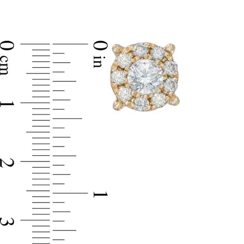 1 CT. T.W. Diamond Frame Stud Earrings in 14K Gold