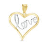 Thumbnail Image 1 of Polished "love" Heart Necklace Charm in 14K Two-Tone Gold