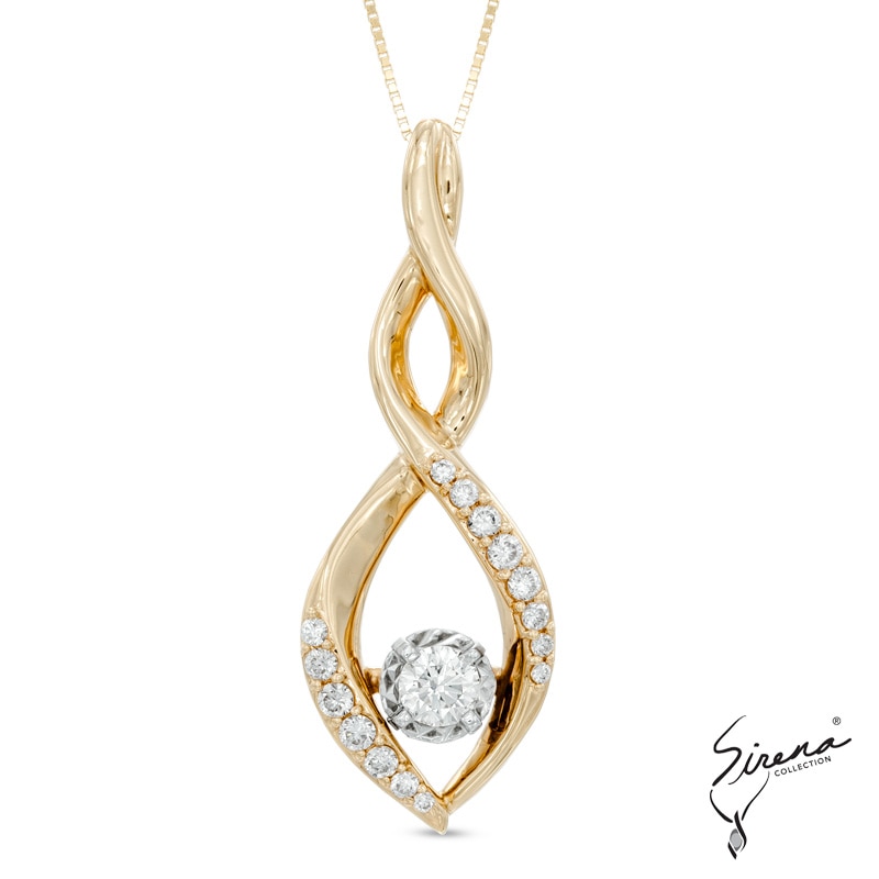 Main Image 1 of Sirena™ 3/8 CT. T.W. Diamond Cascading Infinity Pendant in 14K Gold