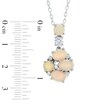 Thumbnail Image 1 of Oval Opal and White Sapphire Pendant in Sterling Silver