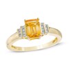 Thumbnail Image 1 of Emerald-Cut Citrine and Diamond Accent Step Ring in 10K Gold