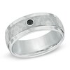 Thumbnail Image 1 of Triton Black Diamond Accent 8.0mm Comfort Fit Tungsten Wedding Band - Size 10