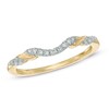 Thumbnail Image 1 of 1/8 CT. T.W. Diamond Ribbon Wrapped Contour Wedding Band in 14K Gold