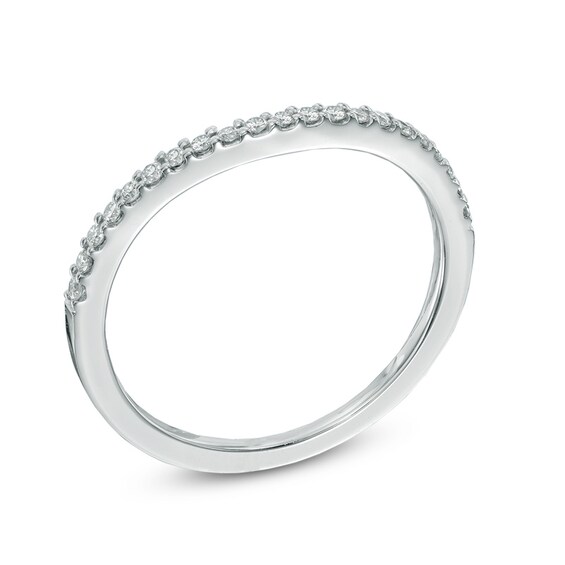 1/8 CT. T.w. Diamond Contour Wedding Band in 14K White Gold