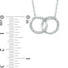 Thumbnail Image 1 of Diamond Accent Beaded Interlocking Circles Necklace in Sterling Silver - 17"