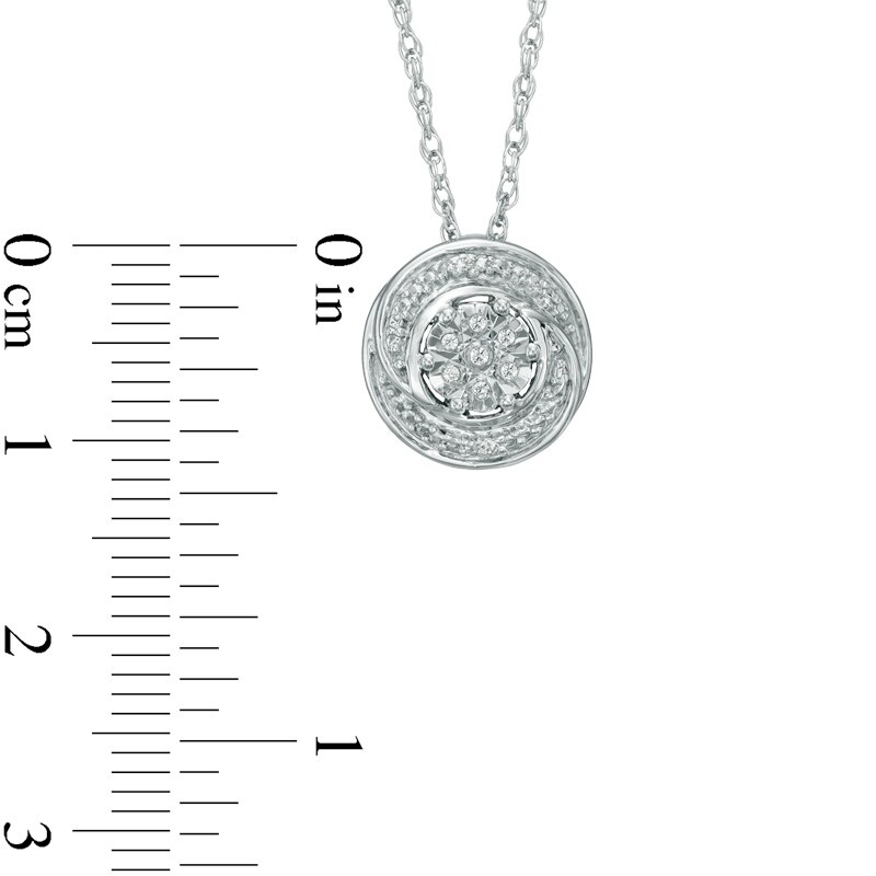 Main Image 2 of Diamond Accent Swirl Cluster Pendant in Sterling Silver