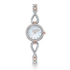 Thumbnail Image 1 of Ladies' Bulova Crystal Watch with Mother-of-Pearl Dial and Sideways Infinity Pendant Set (Model: 98X108)