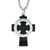 Thumbnail Image 2 of Men's 1/6 CT. T.W. Diamond Cross Pendant in Two-Tone Stainless Steel - 24"