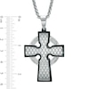 Thumbnail Image 3 of Men's 1/6 CT. T.W. Diamond Cross Pendant in Two-Tone Stainless Steel - 24"