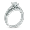 Thumbnail Image 2 of 1-1/4 CT. T.W. Certified Canadian Princess-Cut Diamond Bridal Set in 14K White Gold (I/I2)