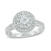 Thumbnail Image 1 of 1-1/4 CT. T.W. Diamond Double Frame Vintage-Style Engagement Ring in 14K White Gold