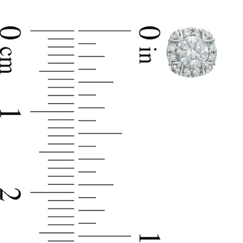 Main Image 2 of 5/8 CT. T.W. Diamond Frame Stud Earrings in 10K White Gold