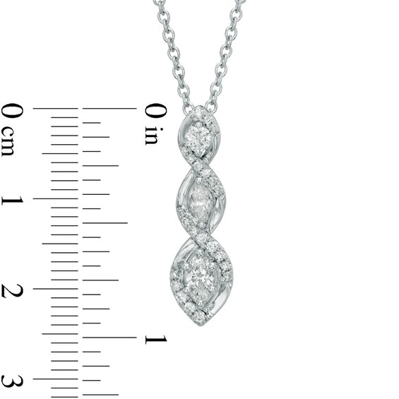 Vera Wang Love Collection 1/2 CT. T.w. Marquise Diamond Drop Pendant in 14K White Gold