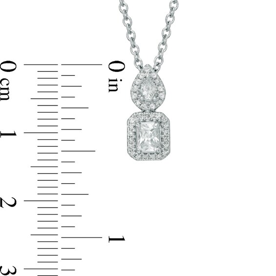 Vera Wang Love Collection 3/8 CT. T.w. Diamond Fancy Drop Pendant in 14K White Gold
