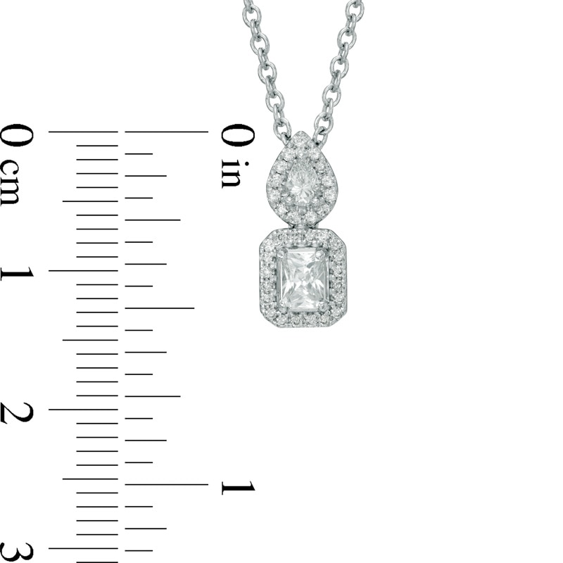 Main Image 4 of Vera Wang Love Collection 3/8 CT. T.W. Diamond Fancy Drop Pendant in 14K White Gold