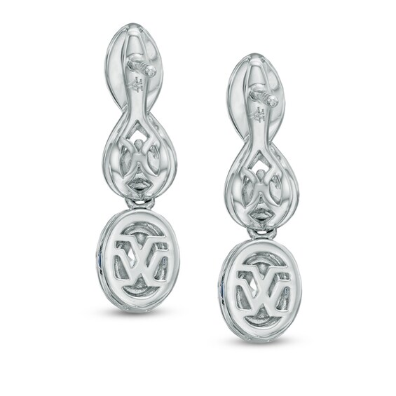Vera Wang Love Collection 3/4 CT. T.w. Diamond Three Stone Infinity Drop Earrings in 14K White Gold