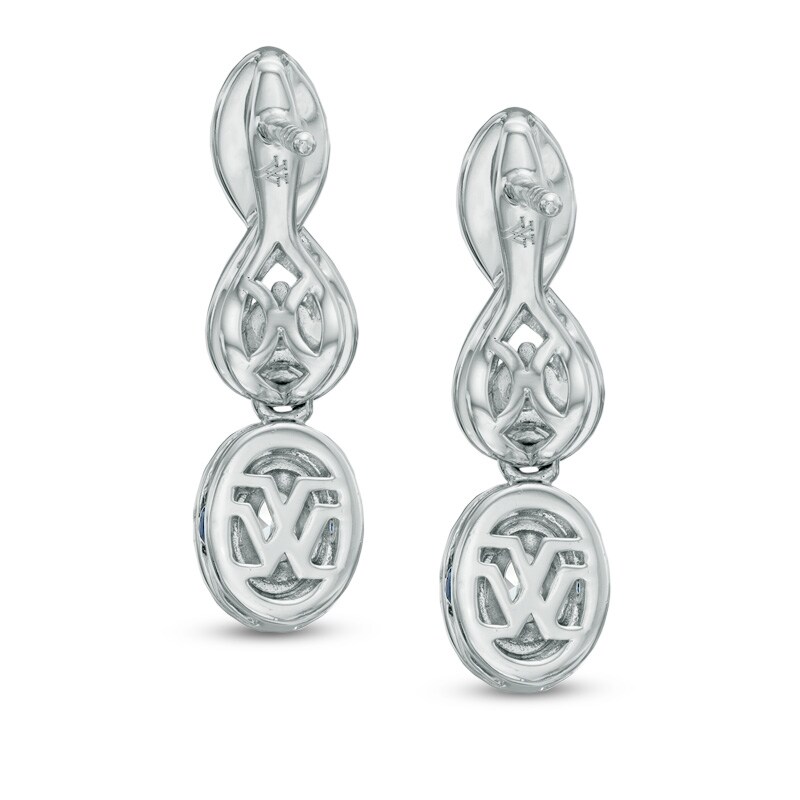 Main Image 2 of Vera Wang Love Collection 3/4 CT. T.W. Diamond Three Stone Infinity Drop Earrings in 14K White Gold