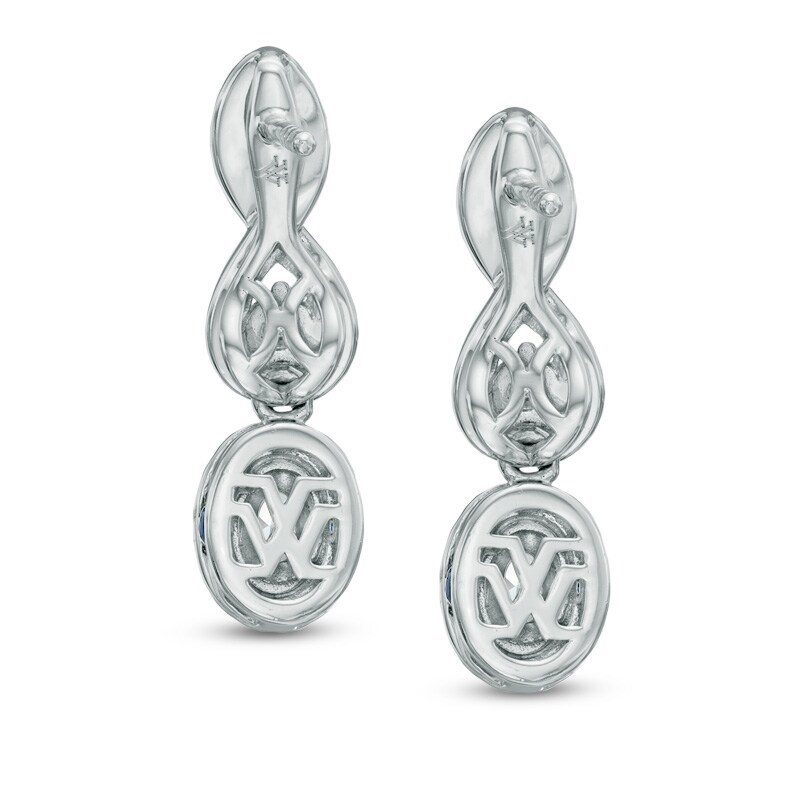 Vera Wang Love Collection 3/4 CT. T.W. Diamond Three Stone Infinity Drop Earrings in 14K White Gold