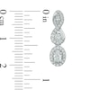 Thumbnail Image 2 of Vera Wang Love Collection 3/4 CT. T.W. Diamond Three Stone Infinity Drop Earrings in 14K White Gold