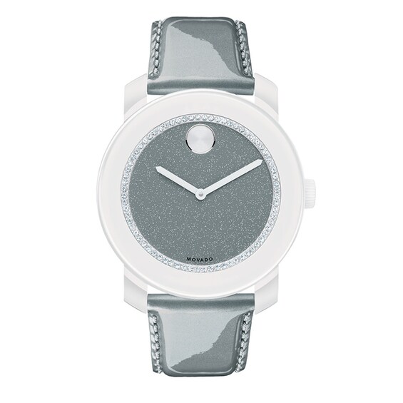 Ladies' Movado BoldÂ® White Crystal Watch with Grey Glitter MuseumÂ® Dial (Model: 3600237)